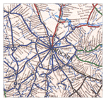 "Карта Схема железных дорог СНГ, Латвии, Литвы, Эстонии." (Масштаб 1 : 3,5 млн.)